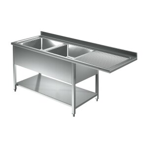 Sp&uuml;lcenter 2 Becken links 1800 x 700 Sp&uuml;ltisch...