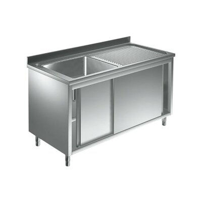 Spülschrank 1 Becken L 1200 x 700  Spültisch Edelstahl Gastro Spüle Spülbecken