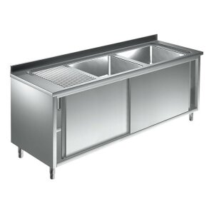 Sp&uuml;lschrank 2 Becken R 2000 x 700  Sp&uuml;ltisch...