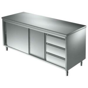 Arbeitsschrank 1400x600 Edelstahl Edelstahlschrank Gastro...