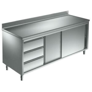 Arbeitsschrank 1800x600 Edelstahl Edelstahlschrank Gastro...