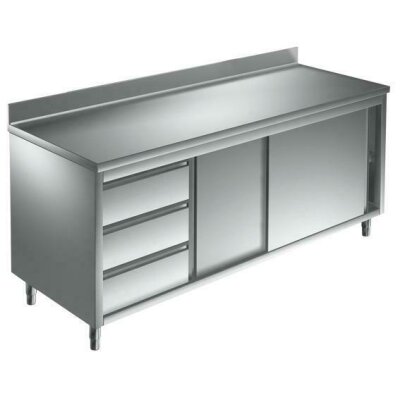 Arbeitsschrank 2000x700 Edelstahl Edelstahlschrank Gastro Schrank Edelstahltisch