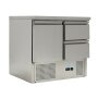 GASTRO Edelstahl Kühltisch S901-2D-FC  Saladette Pizzatisch 900x700x850