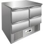 GASTRO Edelstahl Kühltisch S901-4D Saladette Pizzatisch 900x700x850