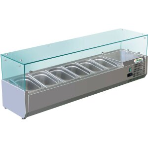 GASTRO K&uuml;hlaufsatzvitrine 5x GN1/3 + 1x GN1/2...