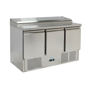 GASTRO K&uuml;hltisch PS300-FC Edelstahl Saladette...