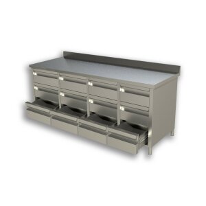 GASTRO Schubladenschrank 2000x600x850 Edelstahl...