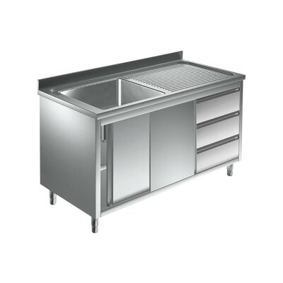 Spülschrank 1200 x 600 *Li 1 Becken* Spültisch Edelstahl Gastro Spüle Spülbecken