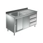 Sp&uuml;lschrank 1200 x 600 *Li 1 Becken* Sp&uuml;ltisch Edelstahl Gastro Sp&uuml;le Sp&uuml;lbecken