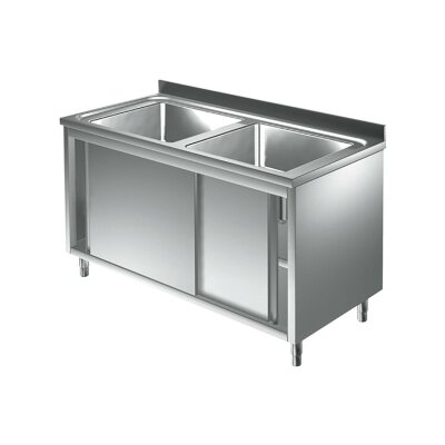 Spülschrank 1200 x 600 *mi 2 Becken* Spültisch Edelstahl Gastro Spüle Spülbecken