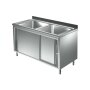 Sp&uuml;lschrank 1200 x 600 *mi 2 Becken* Sp&uuml;ltisch Edelstahl Gastro Sp&uuml;le Sp&uuml;lbecken