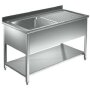 Sp&uuml;ltisch 1400 x 700  * Links 1 Becken *  Edelstahl Gastro Sp&uuml;le Sp&uuml;lbecken