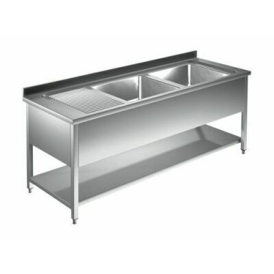 Spültisch 1600 x 700  * rechts 2 Becken *  Edelstahl Gastro Spüle Spülbecken