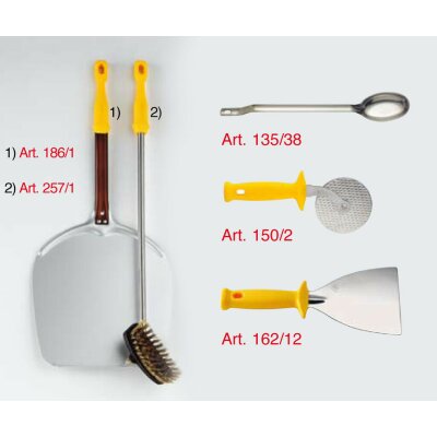 Lilly Pizzaschaufel SET Messingbürste Pizzaschneider Dosierungslöffel Pizzaschaber