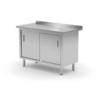HENDI Wandtischschrank mit Schiebetüren – verschweißt, Profi Line, 1400x600x(H)850mm