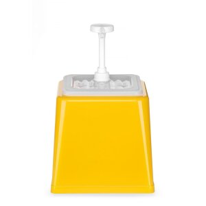 HENDI Pump-Saucenspender, 2,5L, Gelb, 230x210x(H)327mm