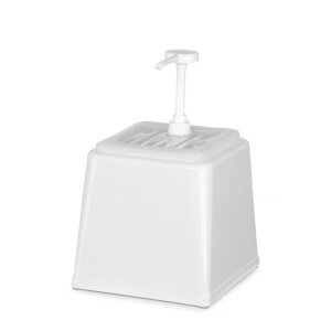HENDI Pump-Saucenspender, 2,5L, Weiß, 230x210x(H)327mm