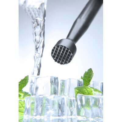 BarUp Cocktail-Stößel, sternförmig gezahnt, Schwarz, ⌀34x207mm