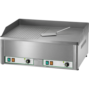 KBS Elektro-Grillplatte 6kW 2 Heizzonen 1/2 glatt + 1/2...