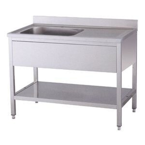 KBS Sp&uuml;ltisch 1 Becken links mit Aufkantung B 120cm