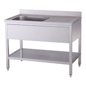 KBS Sp&uuml;ltisch 1 Becken links mit Aufkantung B 140cm