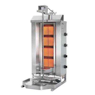 POTIS GAS Dönergrill / Gyrosgrill GD4/S (Flüssiggas/Erdgas) - achteckige Fettwanne 550x550
