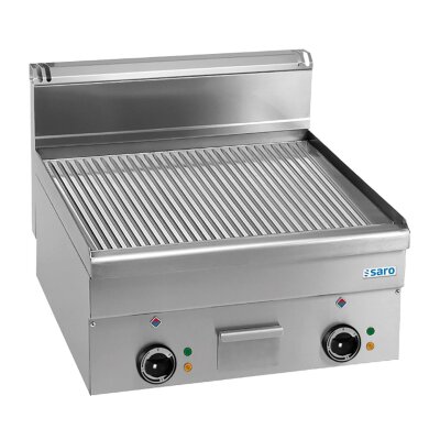 SARO Gastro Elektrogrillplatte gerillt Auftisch 600x600 Modell EFT66R