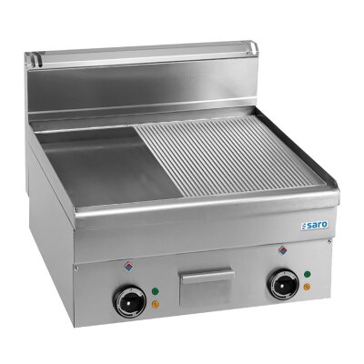 SARO Gastro Elektrogrillplatte 1/2 glatt 1/2 gerillt 600x600 Modell EFT66LR