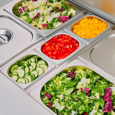 STALGAST Starline Vorbereitungstisch, 2-türig, 10x GN 1/4