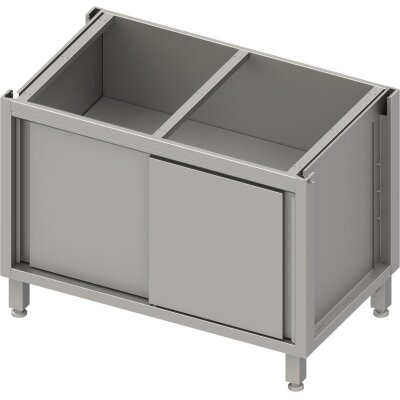 STALGAST Unterschrank Boxversion 2.0, für Beine/Sockelrahmen, mit Schiebetüren 1300x640x660 mm