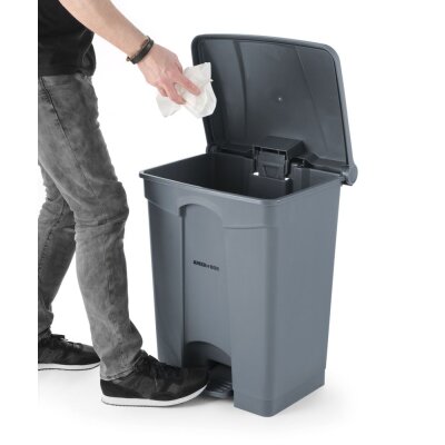 AmerBox Tret-Abfalleimer, 87L, Hellgrau, 500x410x(H)815mm