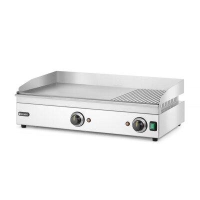 HENDI Grillplatte 1/3 gerillt, Kitchen Line, 220-240V/3500W, 697x474x(H)241mm
