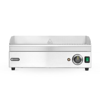 HENDI Grillplatte halb gerillt, Kitchen Line, 220-240V/2400W, 527x404x(H)233mm