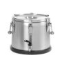 HENDI Isolierter tragbarer Beh&auml;lter - mit Ablasshahn, Profi Line, 15L, Silber, ⌀330x(H)280mm