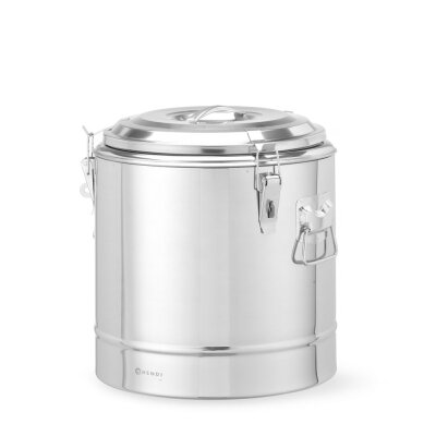 HENDI Isolierter tragbarer Behälter, Kitchen Line, 19L, Silber, ⌀350x(H)400mm