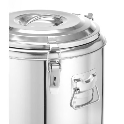 HENDI Isolierter tragbarer Behälter, Kitchen Line, 36L, Silber, ⌀400x(H)500mm