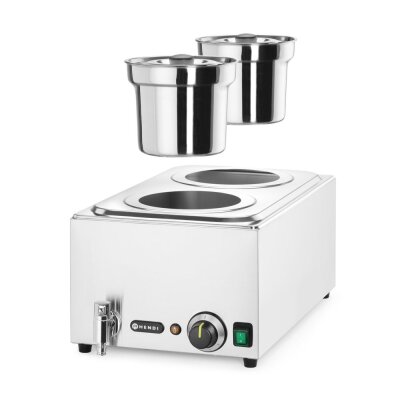 HENDI Set: Bain-Marie Ranger + 2x 4L Container mit Deckel, 8L, 220-240V/1000W, 604x332x(H)315mm
