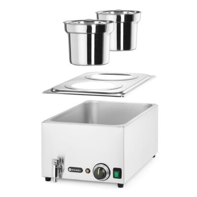 HENDI Set: Bain-Marie Ranger + 2x 4L Container mit Deckel, 8L, 220-240V/1000W, 604x332x(H)315mm