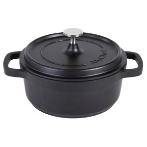 CONTACTO AluChef® Cocotte, rund 20 cm / schwarz