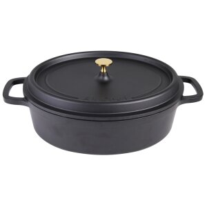 CONTACTO AluChef® Cocotte, oval 35 cm x 29 cm / schwarz