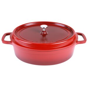 CONTACTO AluChef® Cocotte, oval 35 cm x 29 cm / rot