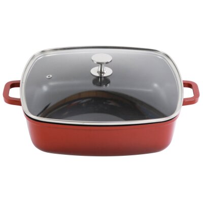 CONTACTO AluChef® Bräter, quadratisch 28 cm x 28 cm / rot