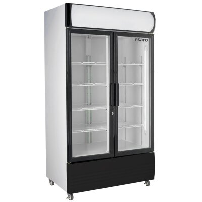 SARO Kühlschrank mit 2 Glastüren und Werbetafel, Modell GTK 580