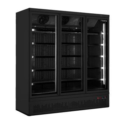 SARO Kühlschrank mit 3 Glastüren - schwarz, Modell GTK 1530 S