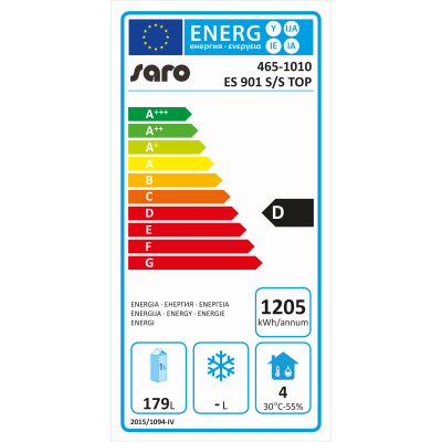 SARO Gastro Kühltisch mit 2 Türen Modell ES 901 S/S TOP