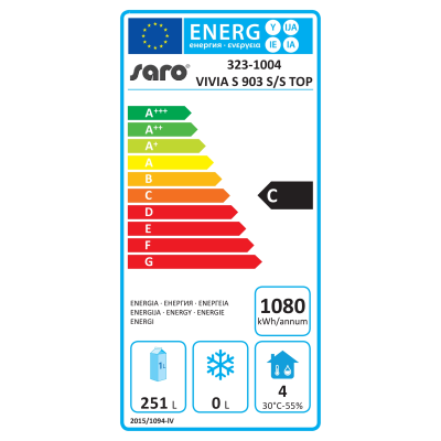 SARO Gastro Kühltisch mit 3 Türen Modell VIVIA S 903 S/S TOP