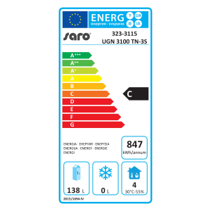 SARO Gastro Unterbaukühltisch mit 3 Schubladen...