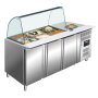 SARO Gastro Saladette 3 T&uuml;ren mit Glasaufsatz Modell GN 3100 TNS