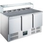 SARO Gastro Pizzatisch 3 T&uuml;ren Glasaufsatz Modell EPS 903 G