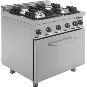 SARO Gastro Gasherd mit Elektrobackofen Modell E7/KUPG4LE